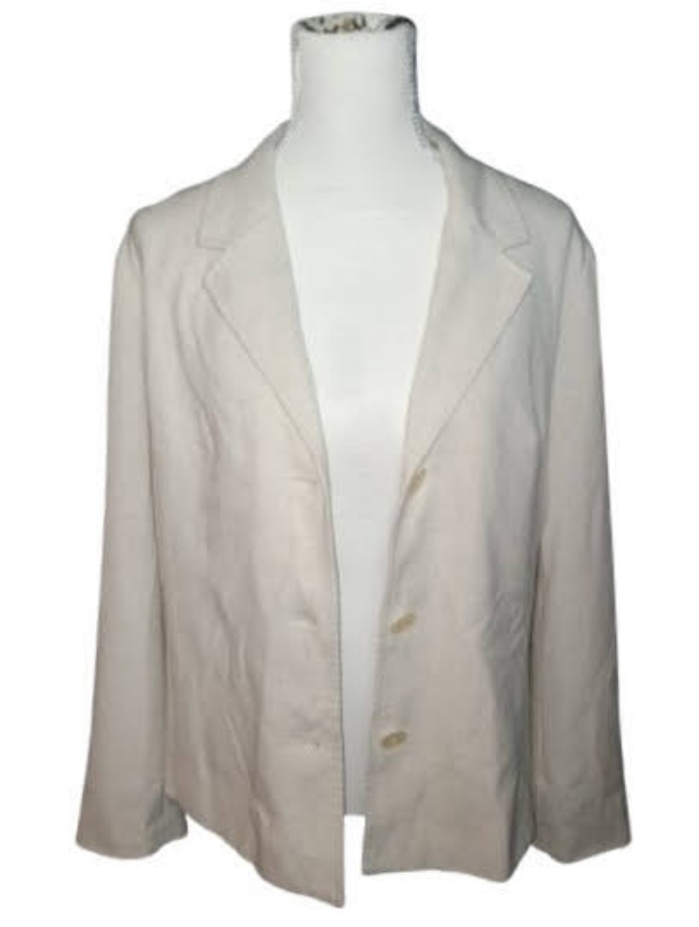Womans Large Ivory Button Front Blazer